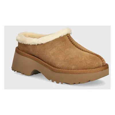 UGG velúr papucs New Heights Cozy Clog barna, 1162510-CHE