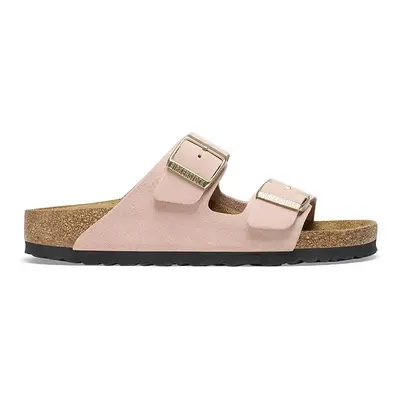 Birkenstock papucs velúrból Arizona rózsaszín, női