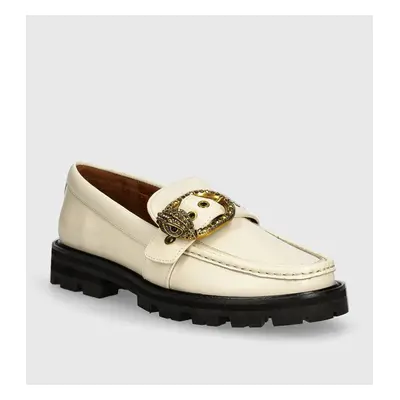 Kurt Geiger London bőr mokaszin Mayfair Chunky Loafer bézs, női, lapos talpú