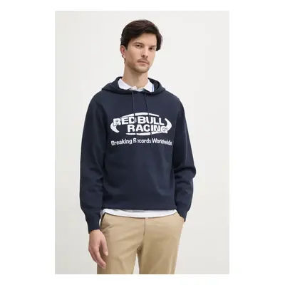 Red Bull Racing x Pepe Jeans pamut pulóver INTARSIA HOODY könnyű, sötétkék, RM700010