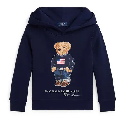 Polo Ralph Lauren felső sötétkék, nyomott mintás, kapucnis