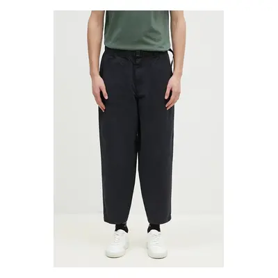 Barbour pamut nadrág Grindle Relaxed Canvas Trouser sötétkék, egyenes, MTR0721