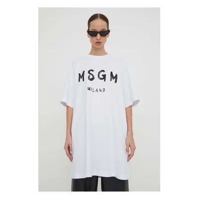 MSGM pamut ruha fehér, mini, oversize