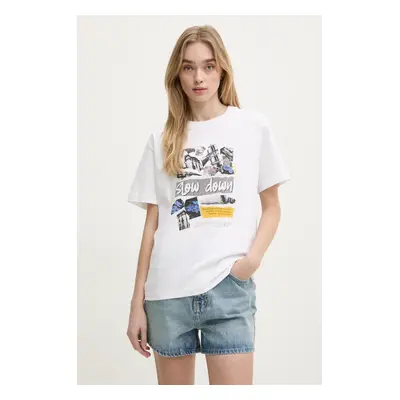 Moschino Jeans pamut póló női, fehér, 3229