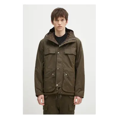 Barbour rövid kabát Re-Engineered Durham Wax Jacket férfi, barna, átmeneti, oversize, MWX2332