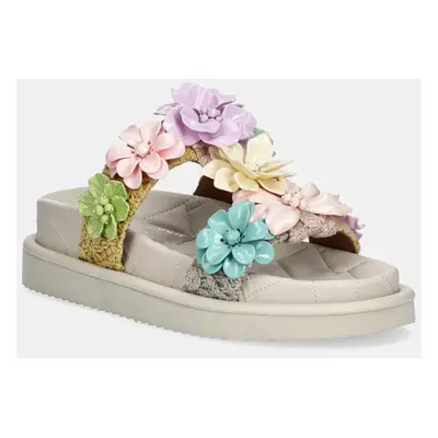 Kurt Geiger London papucs Orson Flower bézs, női, platformos