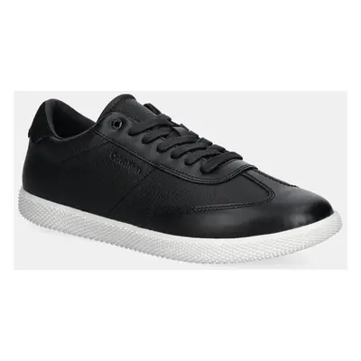 Calvin Klein bőr sportcipő LOW TOP LACE UP TMBL LTH fekete, HM0HM01803