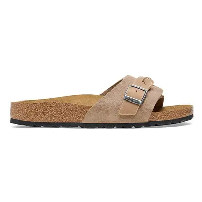 Birkenstock papucs velúrból Oita bézs, női