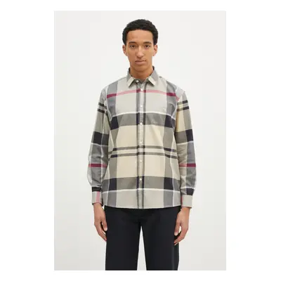 Barbour pamut ing Renford OS Tartan Shirt férfi, galléros, bézs, regular, MSH5514