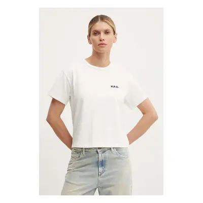 A.P.C. pamut póló t-shirt boxy petit vpc női, fehér, COHBQ.F26390