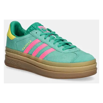 adidas Originals velúr sportcipő Gazelle Bold zöld, JH9668