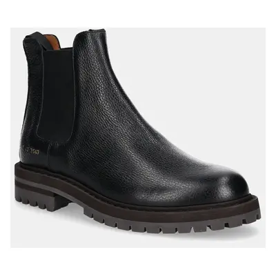 Common Projects bőr bokacsizma Chelsea Workboot in Leather fekete, férfi