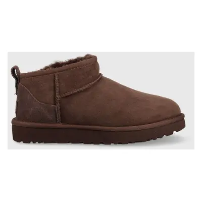 UGG bőr hótaposó W Classic Ultra Mini barna