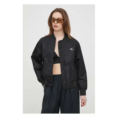 Calvin Klein Jeans bomber dzseki női, fekete, átmeneti