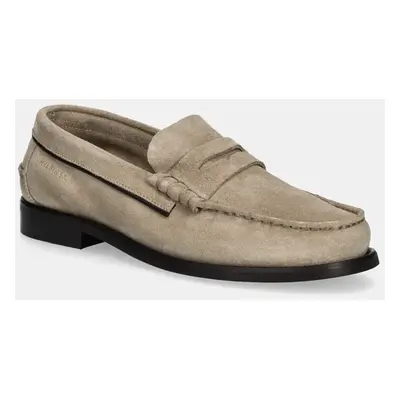 Tommy Hilfiger velúr mokaszin CLASSIC HILFIGER SUEDE LOAFER bézs, férfi, FM0FM05363