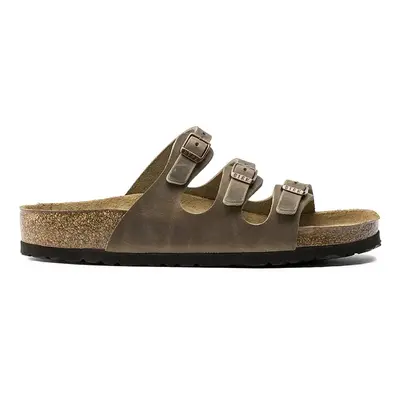 Birkenstock bőr papucs Florida SFB zöld, női