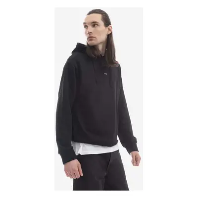 A.P.C. pamut melegítőfelső Hoodie Larry fekete, férfi, sima, kapucnis, COEIP-H27622 BLACK