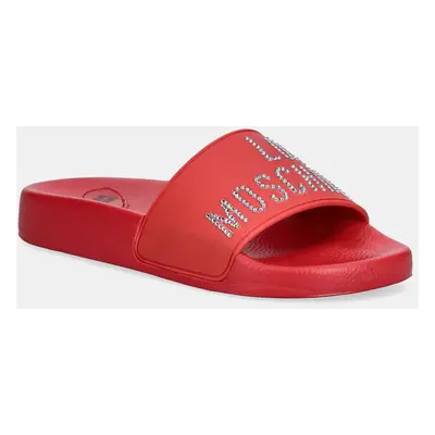 Love Moschino papucs piros, női, JA28122G1MI13500