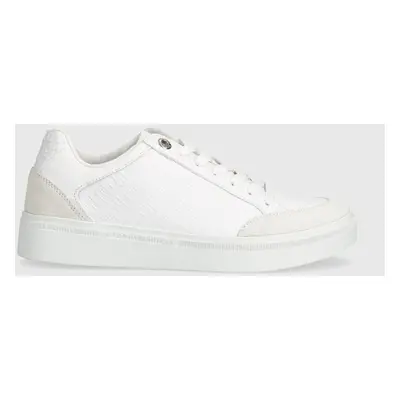 Tommy Hilfiger bőr sportcipő COURT SNEAKER MONOGRAM fehér, FW0FW07812