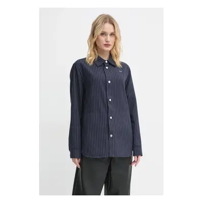 G-Star Raw ing gyapjú keverékből galléros, sötétkék, regular, D25291-D721