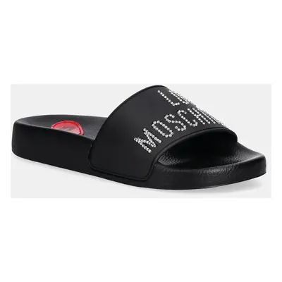 Love Moschino papucs fekete, női, JA28122G1MI13000