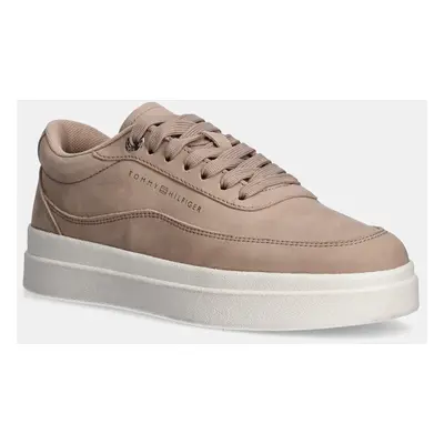 Tommy Hilfiger nubuk tornacipő MODERN COURT SNEAKER NUBUCK bézs, FW0FW08462