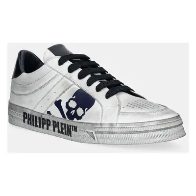 Philipp Plein bőr sportcipő Lo-Top Retrokickz TM fehér, USC0634 PLE005N