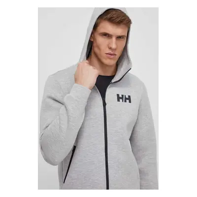 Helly Hansen sportos pulóver Hydropower Ocean 2.0 szürke, nyomott mintás, kapucnis, LifaTech4853