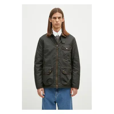 Barbour rövid kabát Angler Wax Jacket férfi, zöld, átmeneti, MWX2348