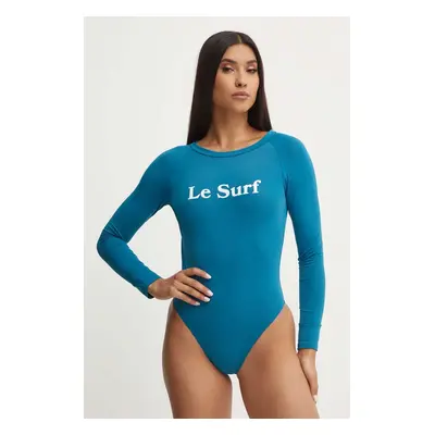 Drivemebikini egyrészes fürdőruha Le Surf Mare türkiz, puha kosaras