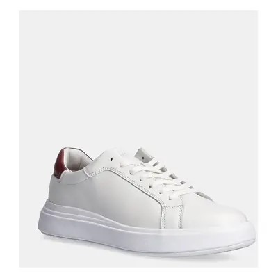 Calvin Klein bőr sportcipő LOW TOP LACE UP LTH fehér, HM0HM01016