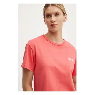 A.P.C. pamut póló t-shirt boxy petit vpc női, narancssárga, COHBQ.F26390