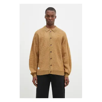 Butter Goods kardigán Mohair Button Up Knitted Shirt zöld, férfi, BG243400