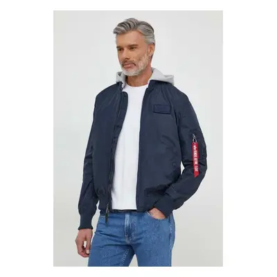 Alpha Industries rövid kabát MA-1 TT Hood férfi, sötétkék, átmeneti