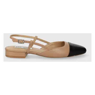 Steve Madden bőr balerina cipő Belinda bézs, nyitott sarokkal, SM11002823