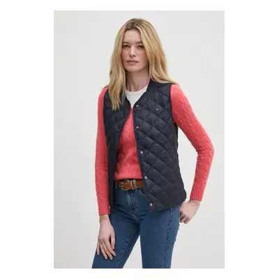 Tommy Hilfiger pehelymellény sötétkék, női, átmeneti, WW0WW43214