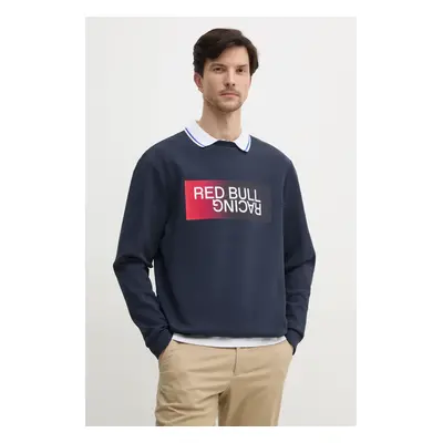 Red Bull Racing x Pepe Jeans felső OMBRE LOGO CREW sötétkék, férfi, nyomott mintás, RM580012