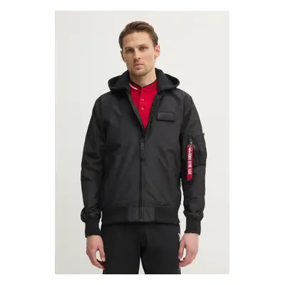 Alpha Industries rövid kabát MA-1 TT Hood férfi, fekete, átmeneti