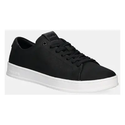 Calvin Klein bőr sportcipő LOW TOP LACE UP NU fekete, HM0HM01758