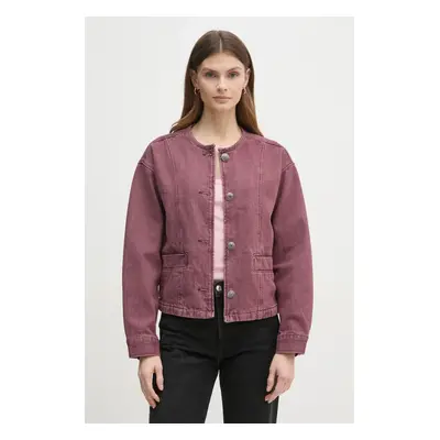 Pepe Jeans farmerdzseki DAENA BERRY női, rózsaszín, átmeneti, oversize, PL402525