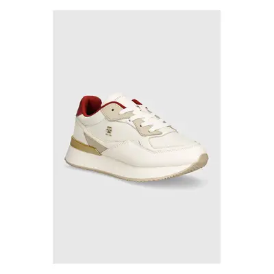 Tommy Hilfiger bőr sportcipő CHIC CHUNKY RUNNER bézs, FW0FW08203