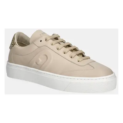 Furla bőr sportcipő Enjoy Lace-Up Sneaker bézs, YJ10ENJ BX3726 3735S