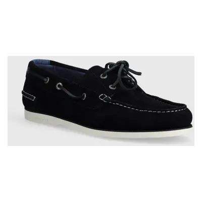 Tommy Hilfiger velúr mokaszin TH BOAT SHOE CORE SUEDE sötétkék, férfi, FM0FM04505