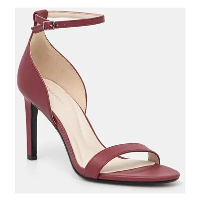 Calvin Klein szandál HEEL SANDAL - LTH bordó, HW0HW02337