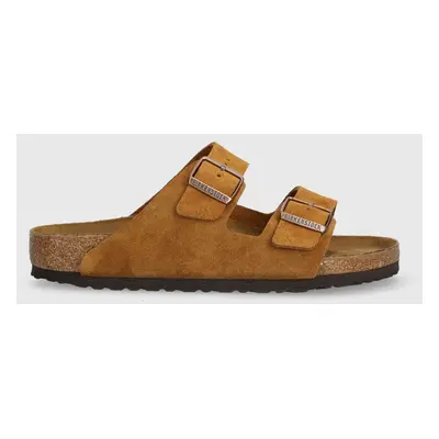 Birkenstock papucs velúrból Arizona barna, férfi