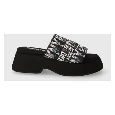 Dkny papucs IDRIS SKYLINE fekete, női, platformos, K1422030