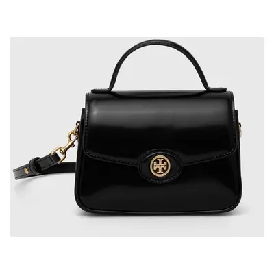 Tory Burch bőr táska Robinson Spazzolato Small fekete, 147467.001