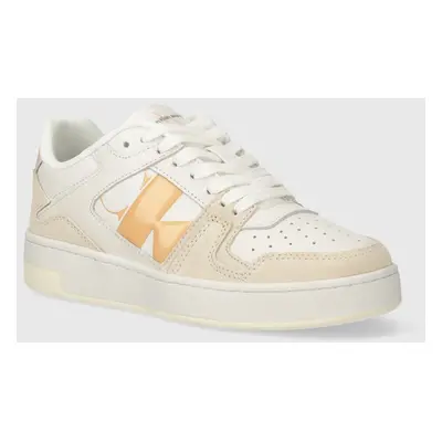 Calvin Klein Jeans sportcipő BASKET CUPSOLE LOW MIX NBS DC bézs