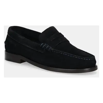 Tommy Hilfiger velúr mokaszin CLASSIC HILFIGER SUEDE LOAFER sötétkék, férfi, FM0FM05363