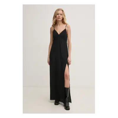 ZADIG&VOLTAIRE selyem ruha fekete, maxi, harang alakú, WWDR02529